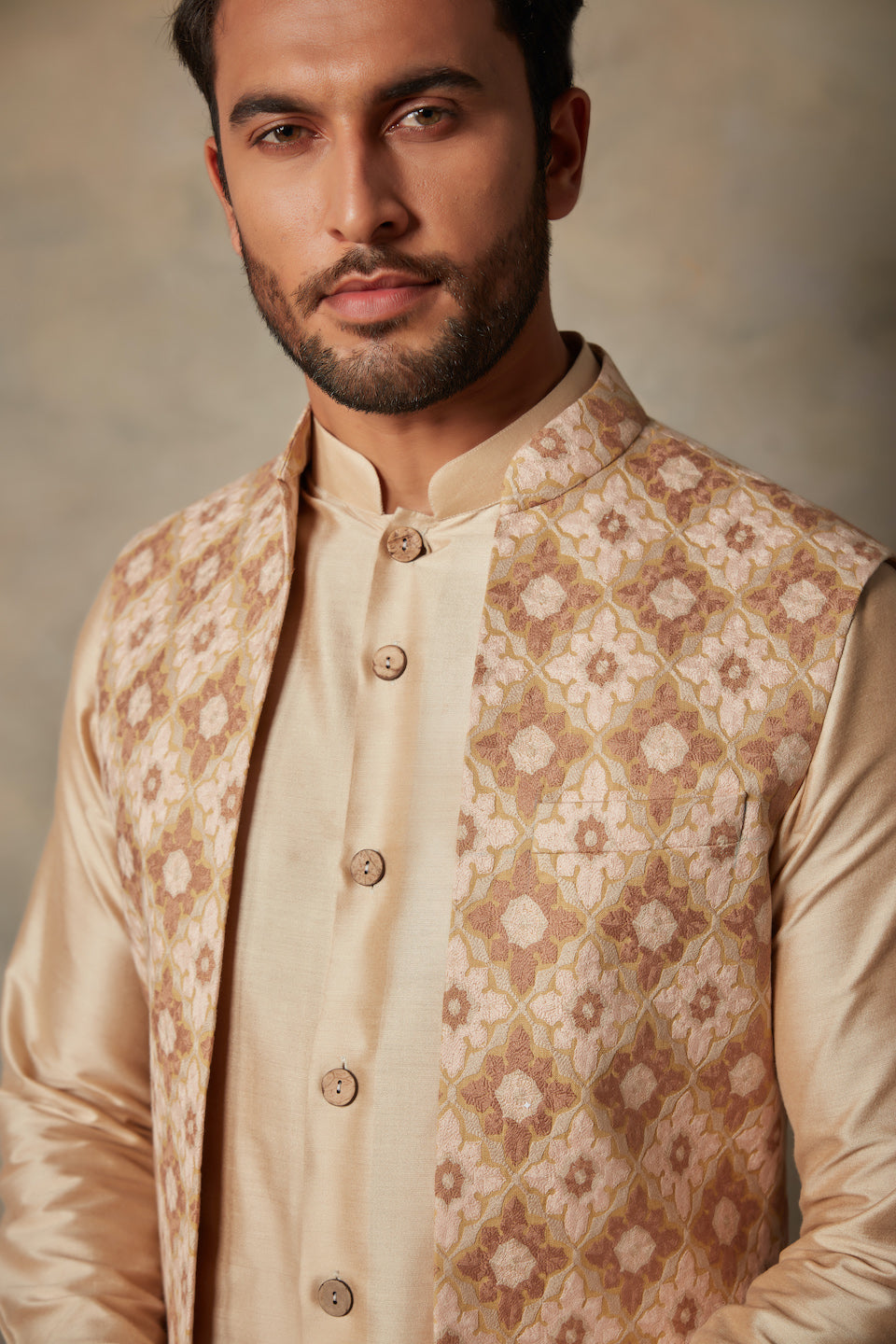 Beige Bundi Set
Embroidered Bundi
Linen Bundi
Men's Bundi Set
Nehru Jacket
Ethnic Wear
Traditional Attire
Indian Fashion
Festive Wear
Wedding Outfit
Layered Look
Kurta Set
Casual Elegance
Formal Ethnic
Cultural Style
Classic Menswear
Versatile Fashion
Tailored Fit
Designer Bundi
Heritage Clothing
Luxury Ethnic Wear
Festive Collection
Elegant Ensemble
Handcrafted Design
Rich Fabrics
Modern Tradition
Regal Look
Fashion Statement
Custom Fit
Artisanal Craftsmanship
Vibrant Colors
Intricate Patterns
Timeless Sty