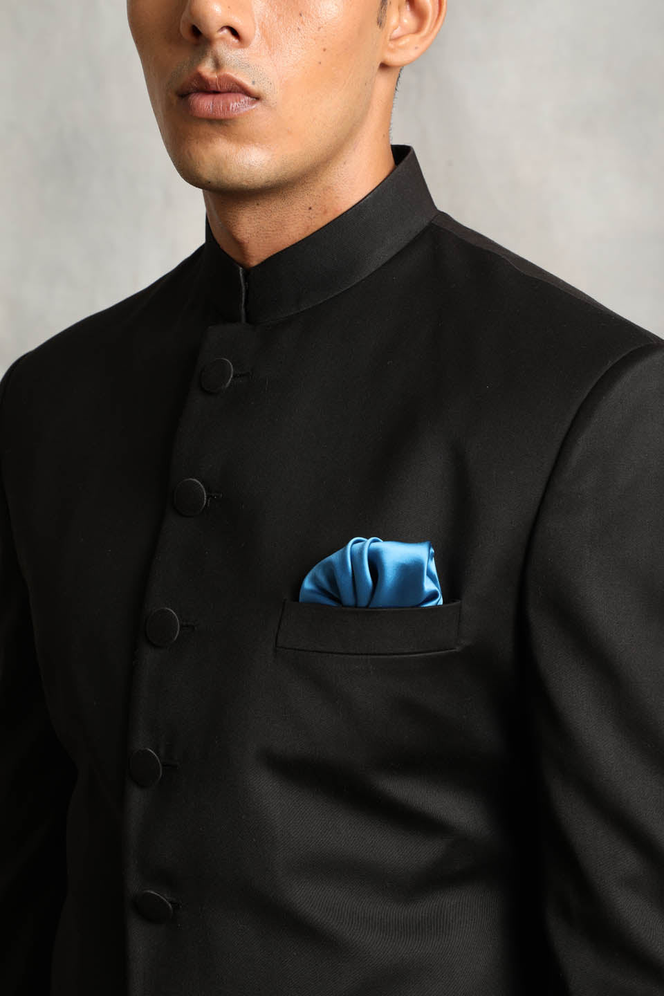 SOLID BLACK SHERWANI SET 4