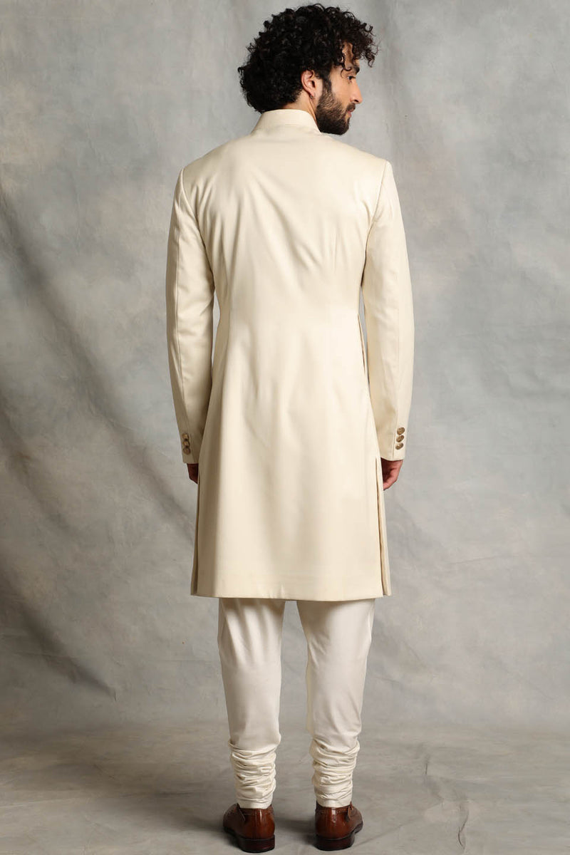 SOLID IVORY SHERWANI SET 2