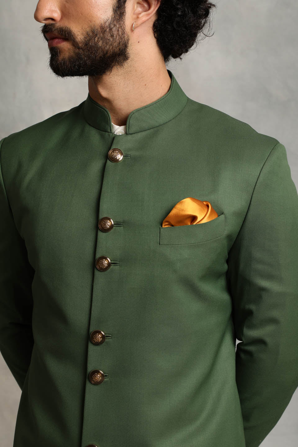 SOLID GREEN SHERWANI SET 5