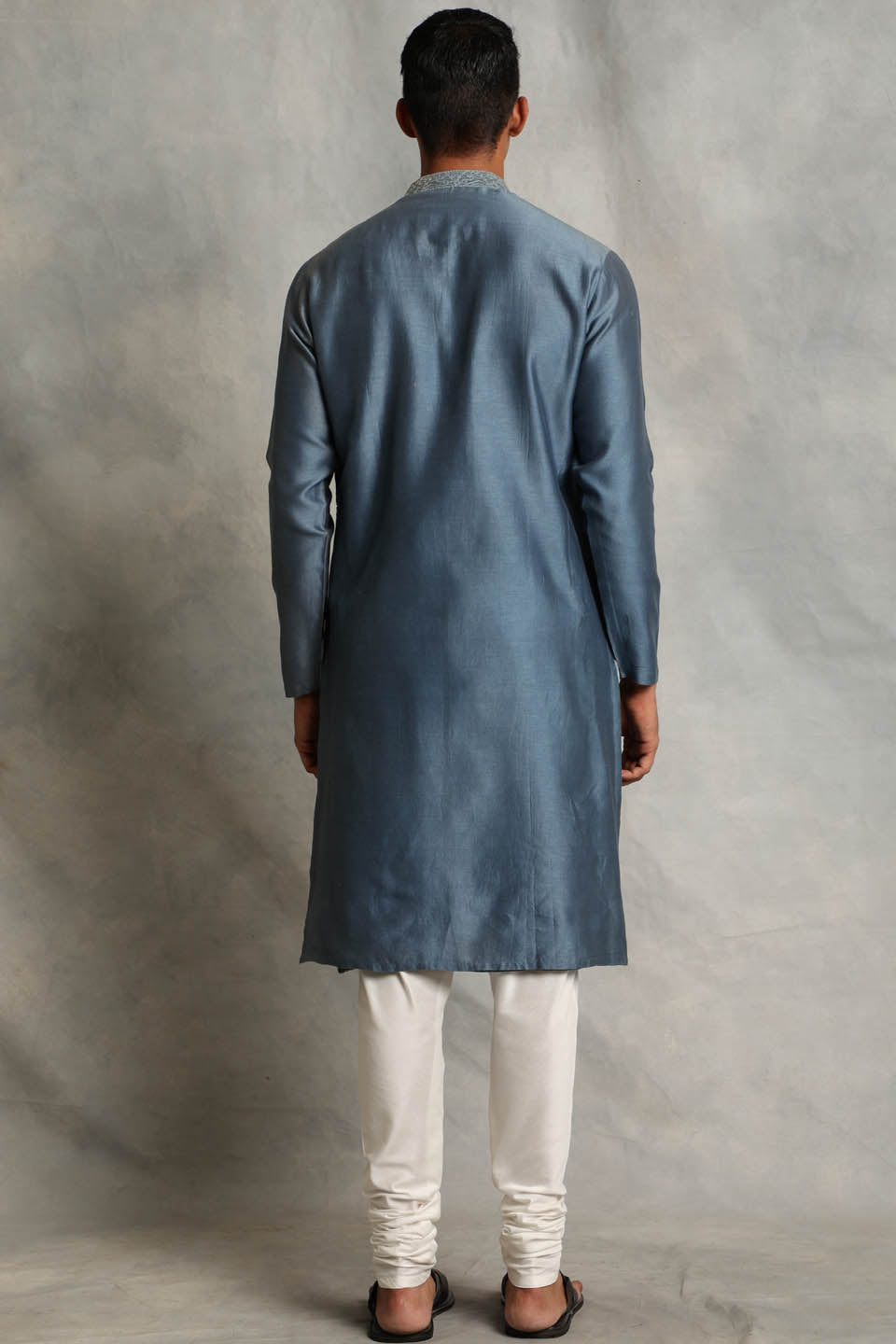 TEAL BLUE EMBROIDERED KURTA SET 2