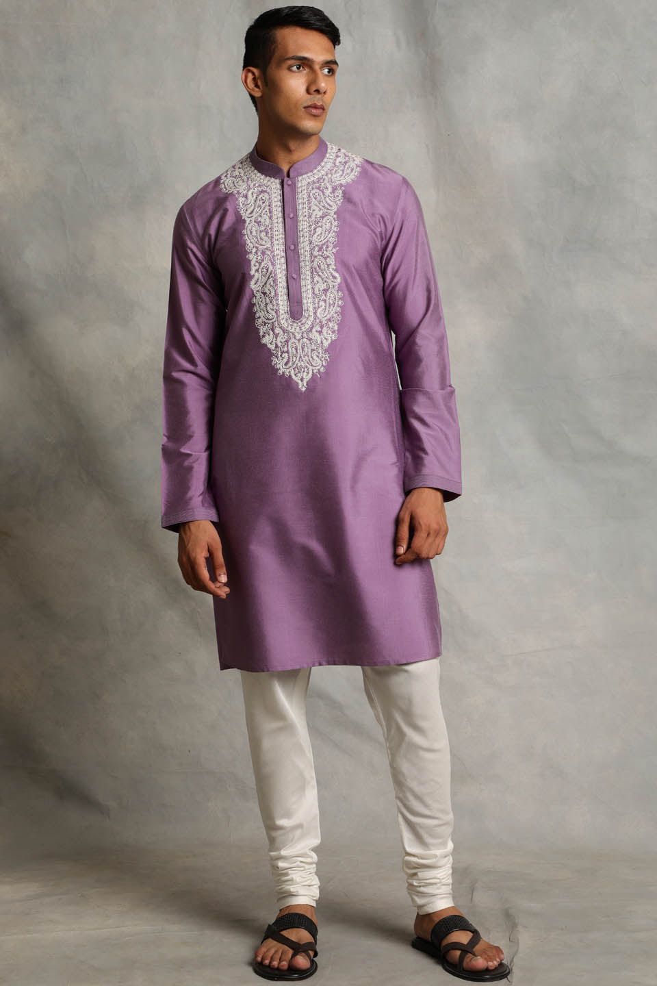 PURPLE EMBROIDERED KURTA SET 1