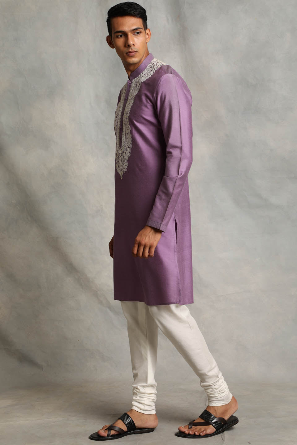 PURPLE EMBROIDERED KURTA SET 3