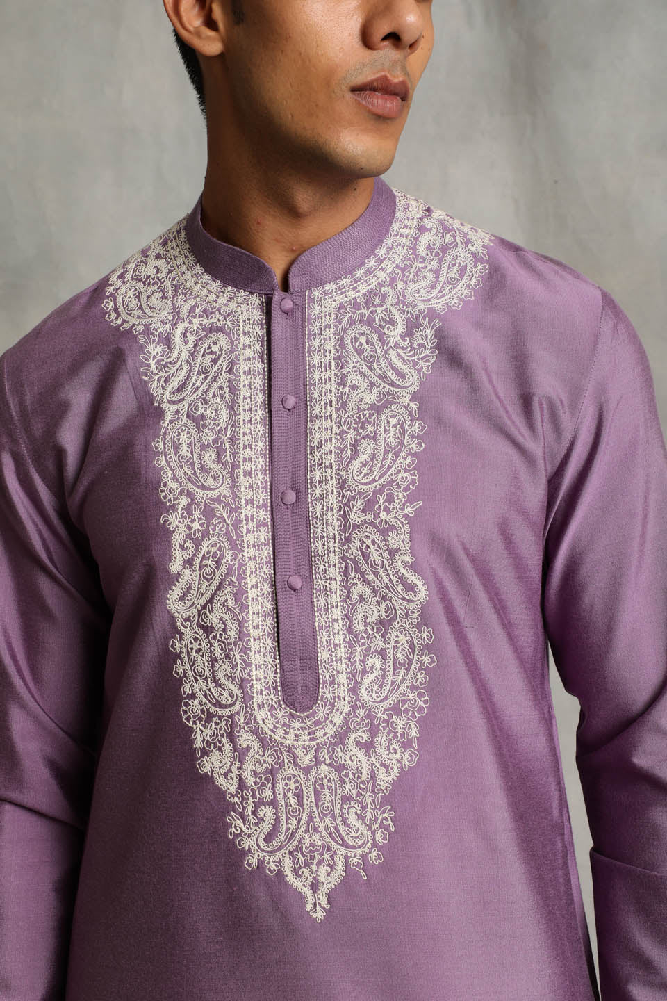 PURPLE EMBROIDERED KURTA SET 5