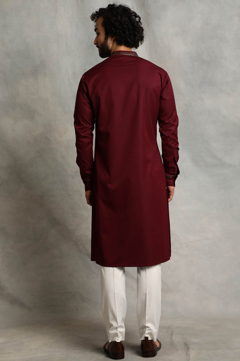 WINE ANGRAKHA DRAPE KURTA SET 2