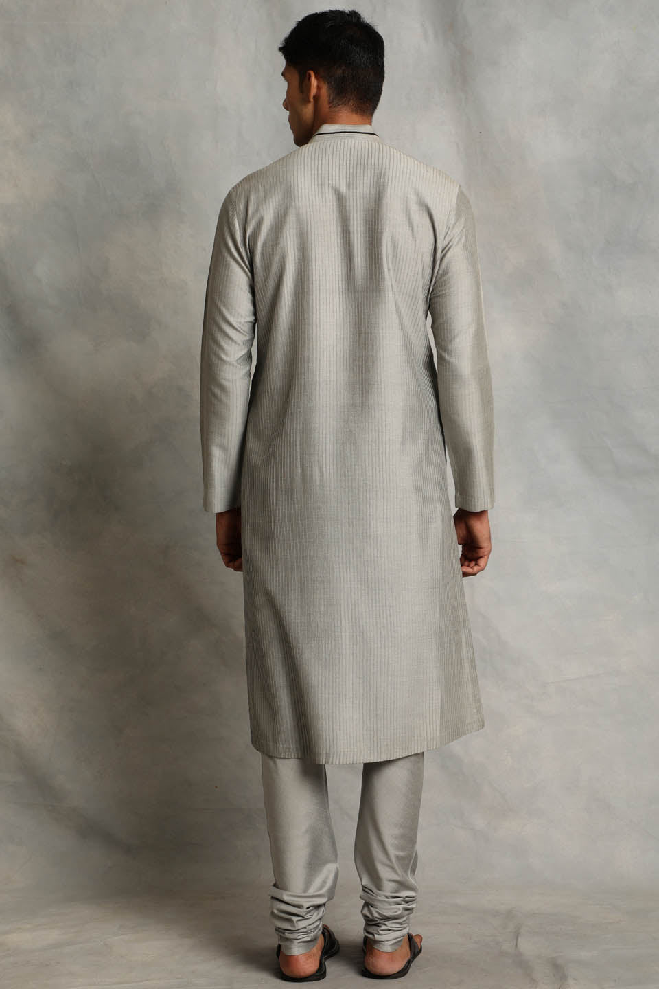 GREY PINTUCKED KURTA SET 2