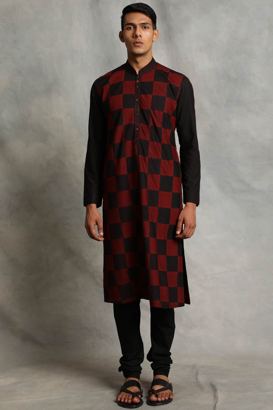 BLACK PINTUCKED KURTA SET 1