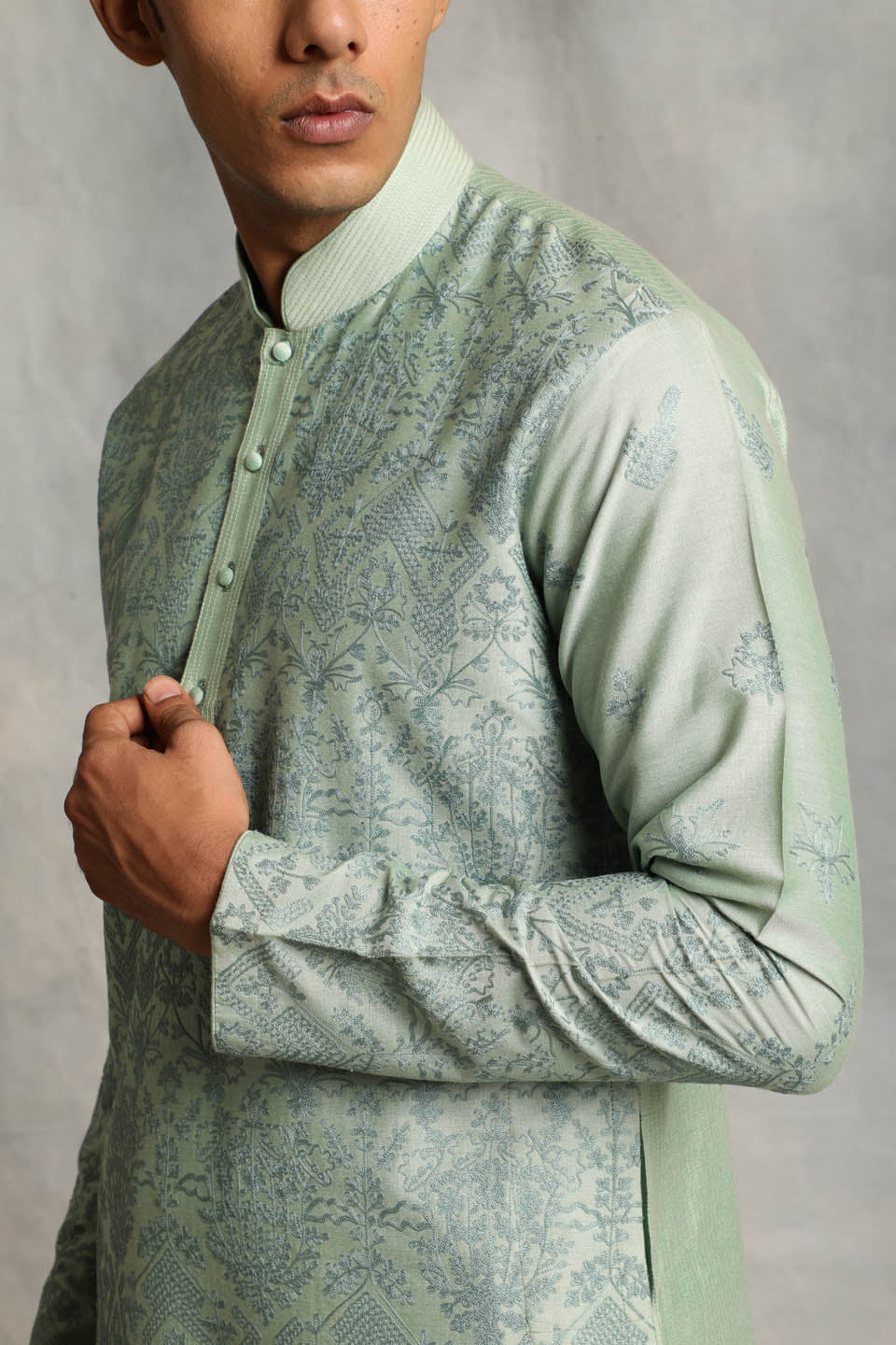 MINT EMBROIDERED KURTA  SET 4