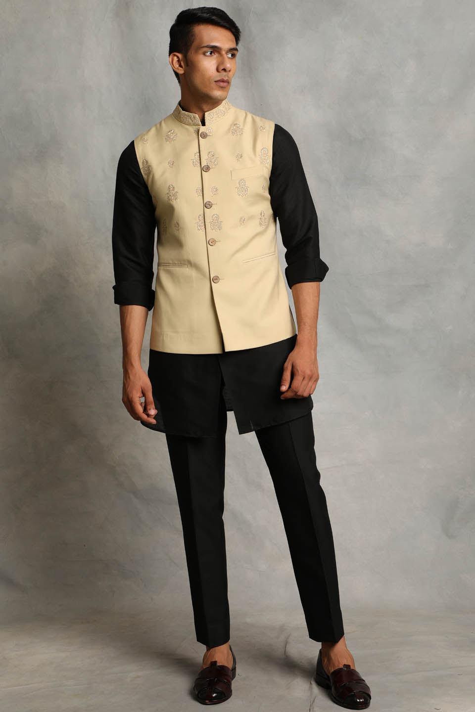 GOLD EMBROIDERED BUNDI 
 Men's Bundi Set
Nehru Jacket
Ethnic Wear
Traditional Attire
Indian Fashion
Festive Wear
Wedding Outfit
Layered Look
Kurta Set
Embroidered Jacket
Silk Bundi
Casual Elegance
Formal Ethnic
Cultural Style
Classic Menswear
Versatile Fashion
Tailored Fit
Designer Bundi
Heritage Clothing
Luxury Ethnic Wear
Festive Collection
Groom's Attire
Elegant Ensemble
Handcrafted Design
Rich Fabrics
Modern Tradition
Regal Look
Fashion Statement
Custom Fit
Artisanal Craftsmanship
Vibrant Colors
Intrica