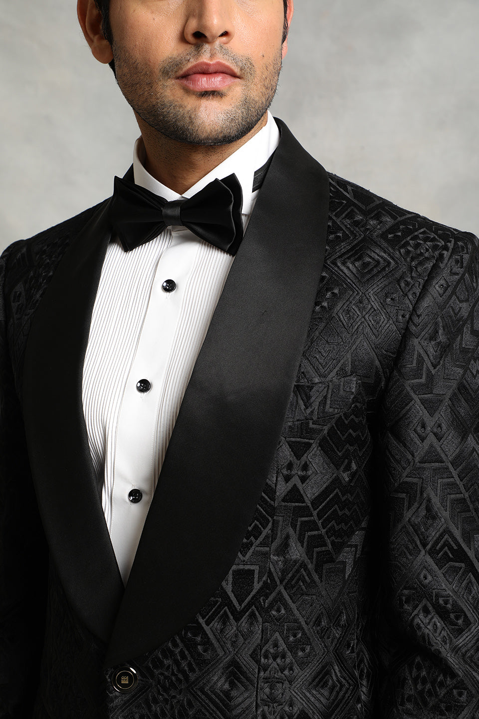 BLACK EMBROIDERED TUXEDO SET 5