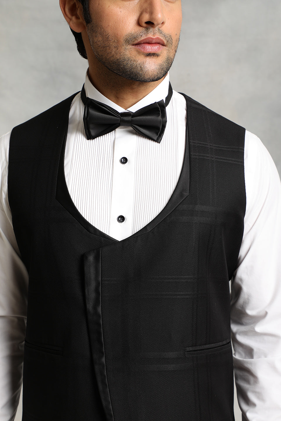 BLACK SELF-CHECK TUXEDO SET 5