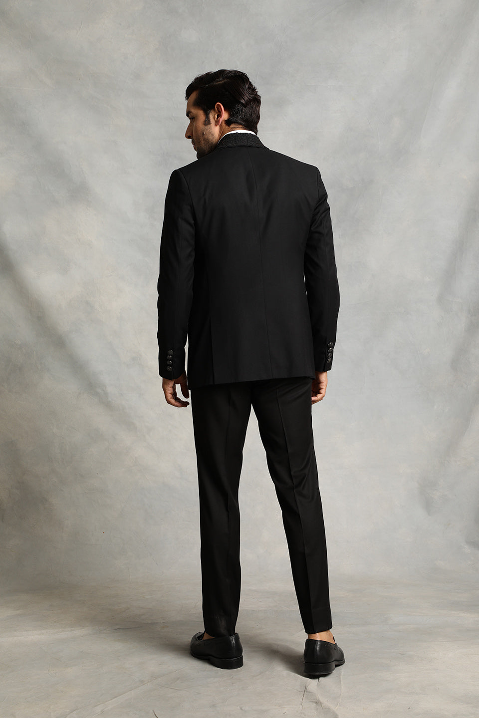 BLACK EMBROIDERED TUXEDO SET 3