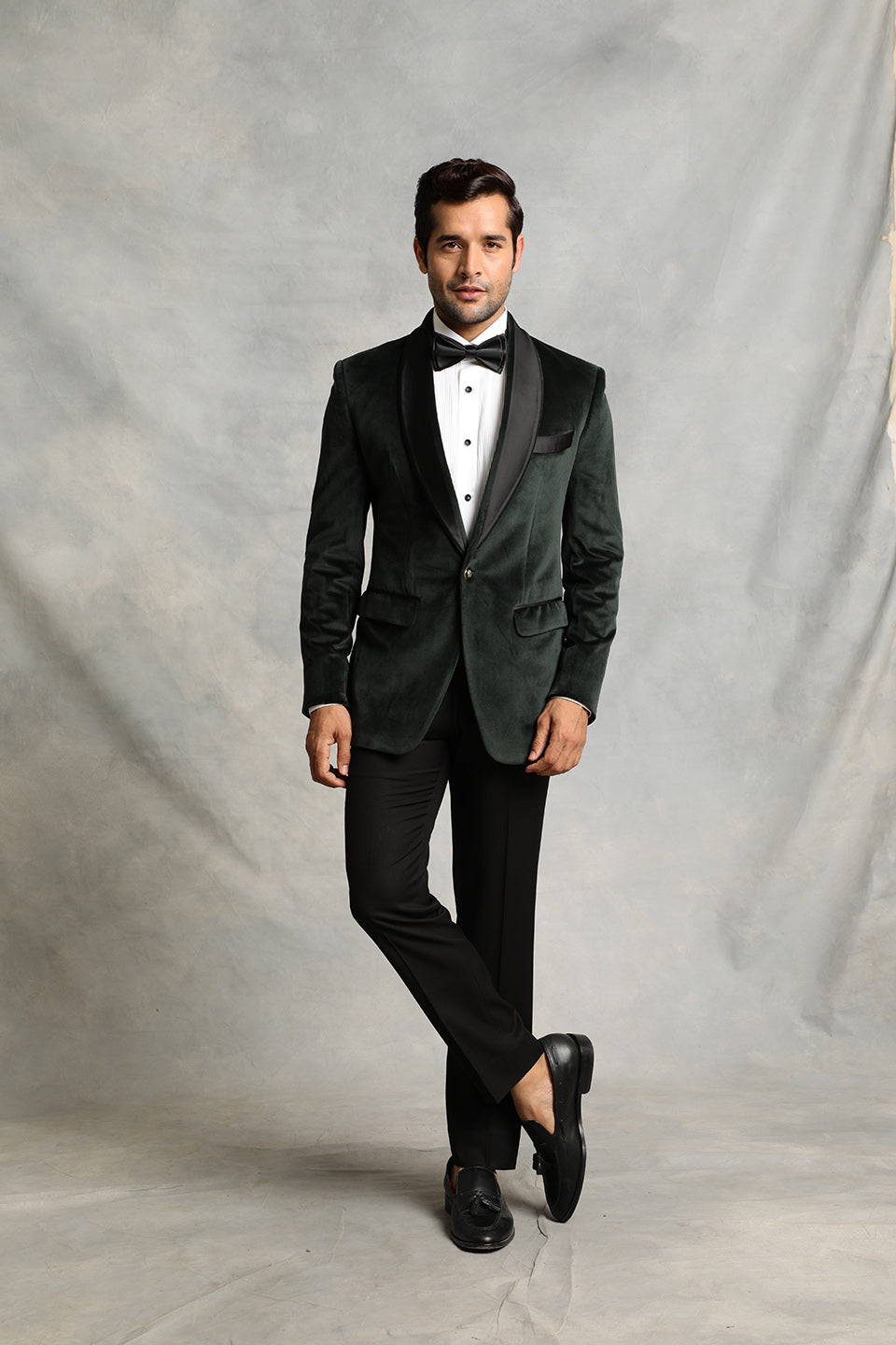 GREEN VELVET TUXEDO SET 1