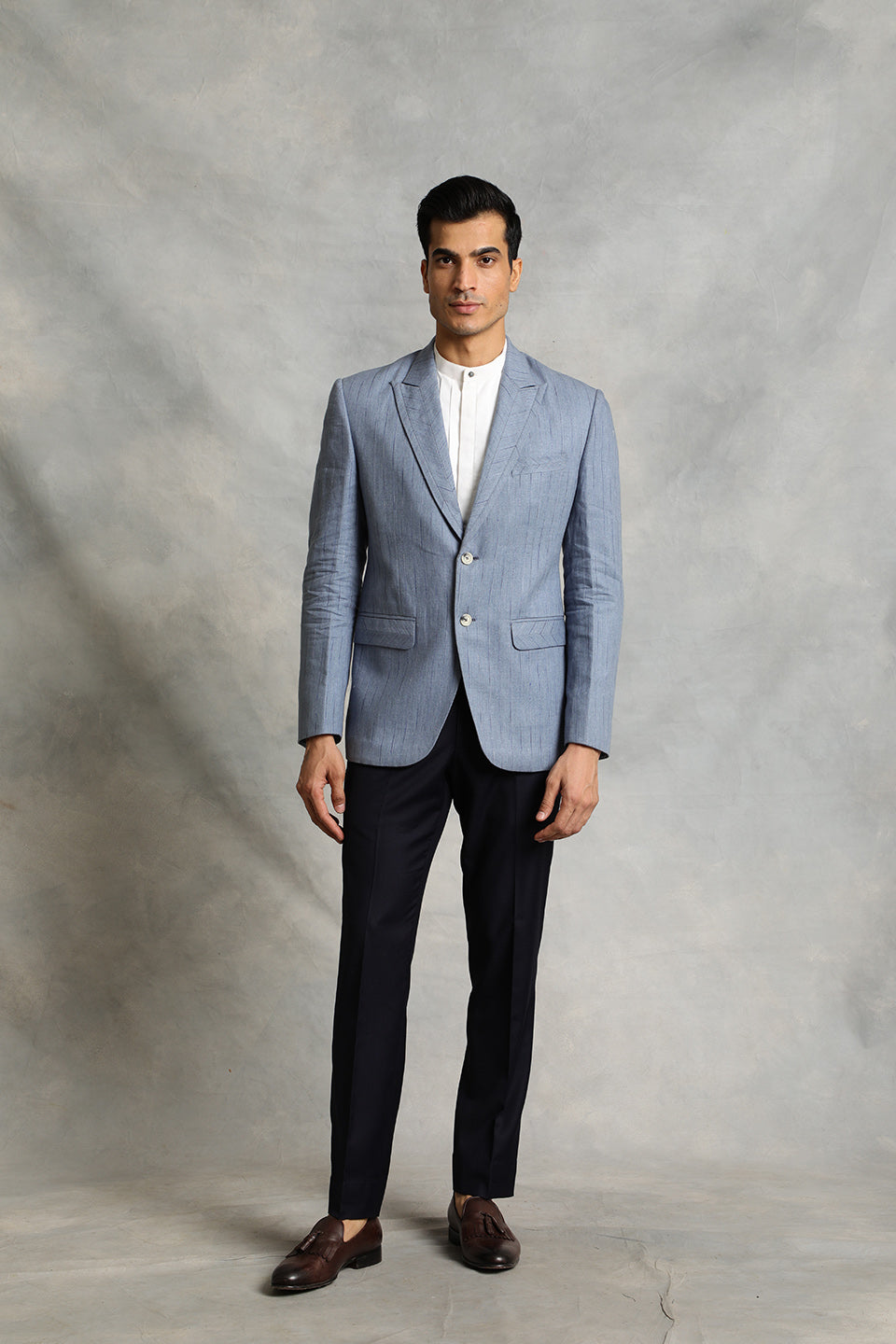 BLUE STRIPED COMBINATION SUIT 1