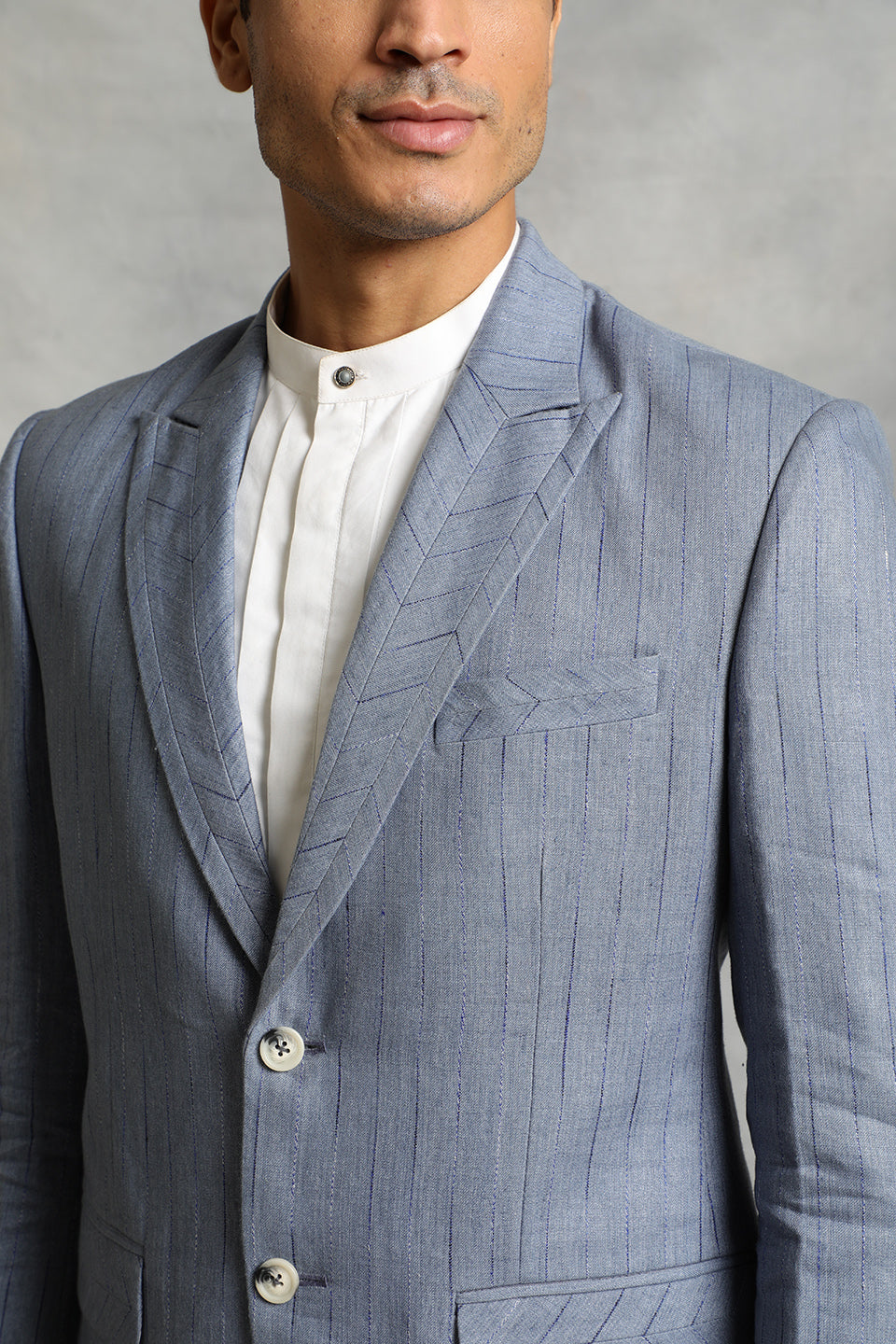 BLUE STRIPED COMBINATION SUIT 4