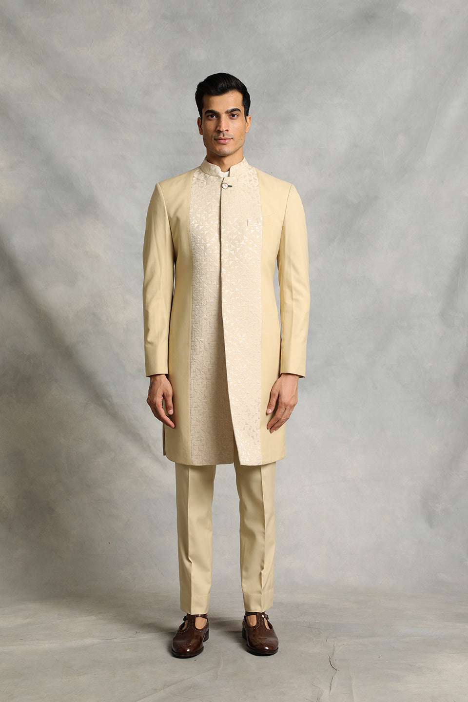 BEIGE JACQUARD INDO SET 3