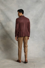 MAROON STRIPED COMBINATION SUIT 2