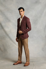 MAROON STRIPED COMBINATION SUIT 3