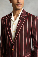 MAROON STRIPED COMBINATION SUIT 5