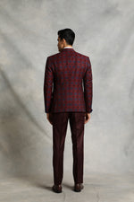 RED CHECKERED COMBINATION SUIT 2