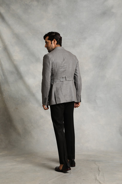 GREY CHECKERED COMBINATION SUIT 2
