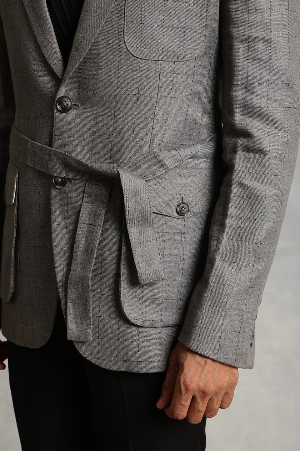 GREY CHECKERED COMBINATION SUIT 5