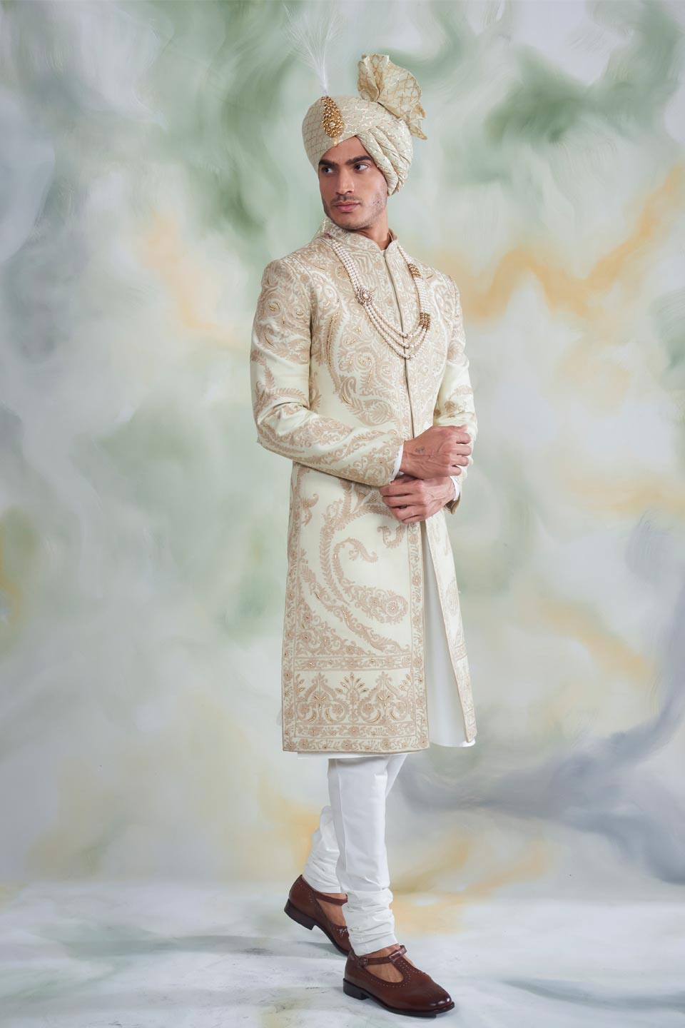 MINT EMBROIDERED SHERWANI SET 1