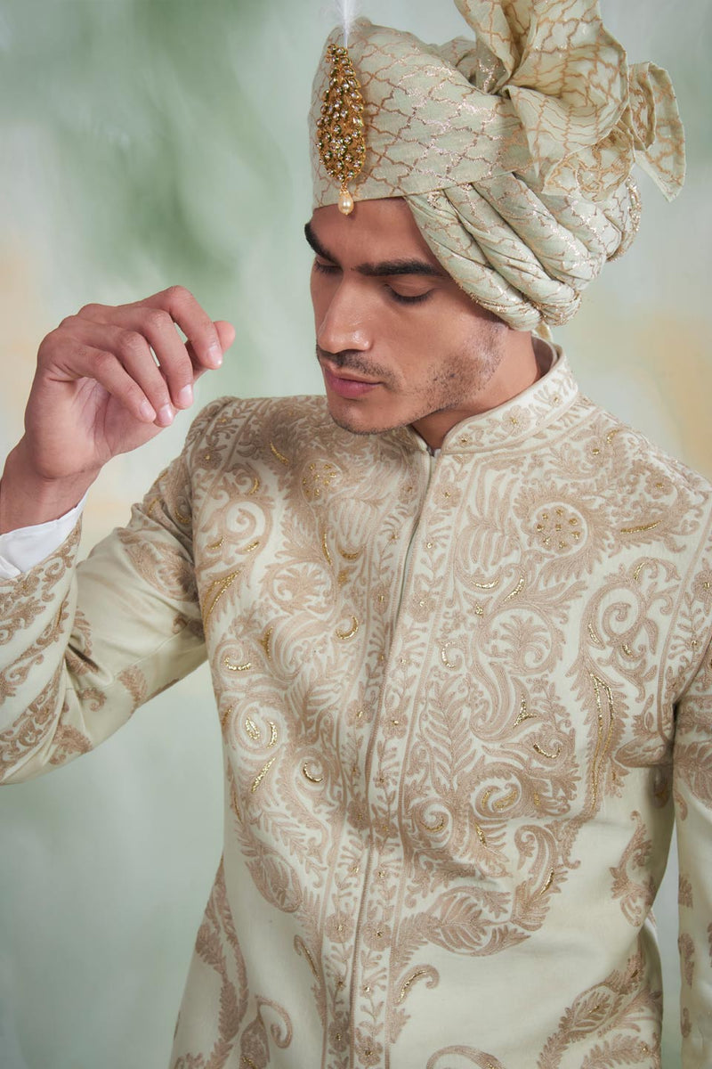 MINT EMBROIDERED SHERWANI SET 2