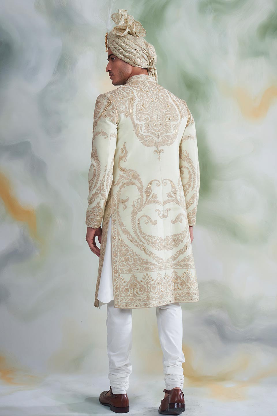 MINT EMBROIDERED SHERWANI SET 3