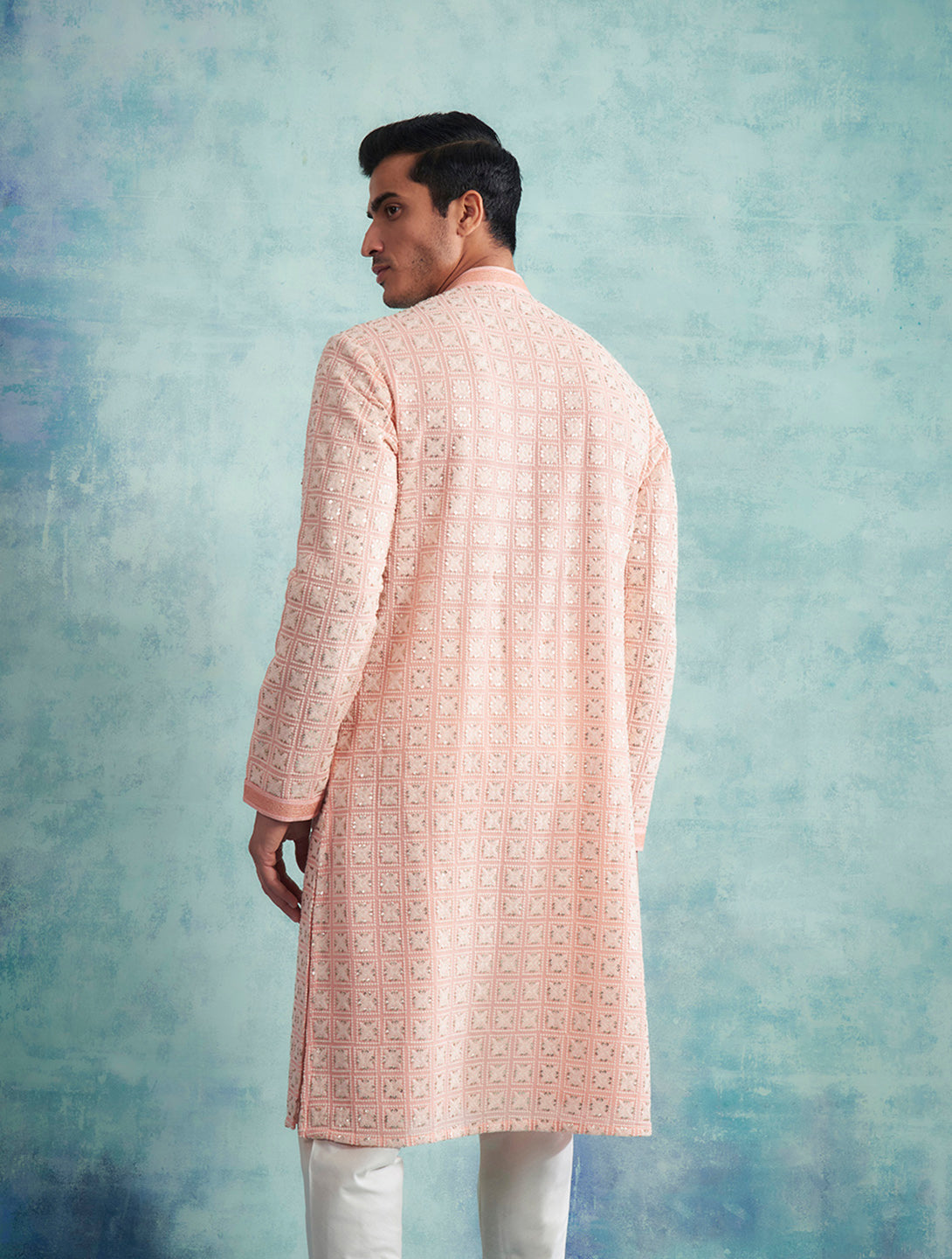 PEACH EMBROIDERED KURTA SET 3