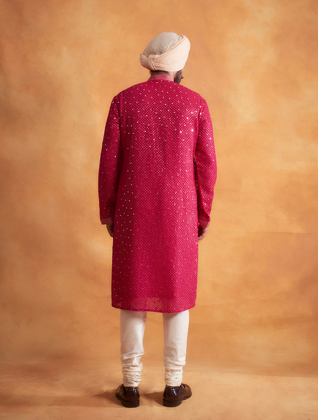 DARK PINK MIRROR WORK KURTA SET 3