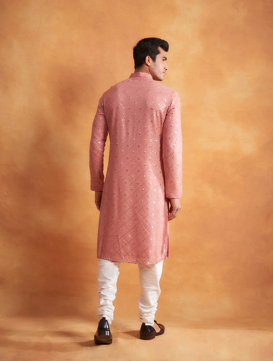 CORAL PINK EMBROIDERED KURTA SET 4