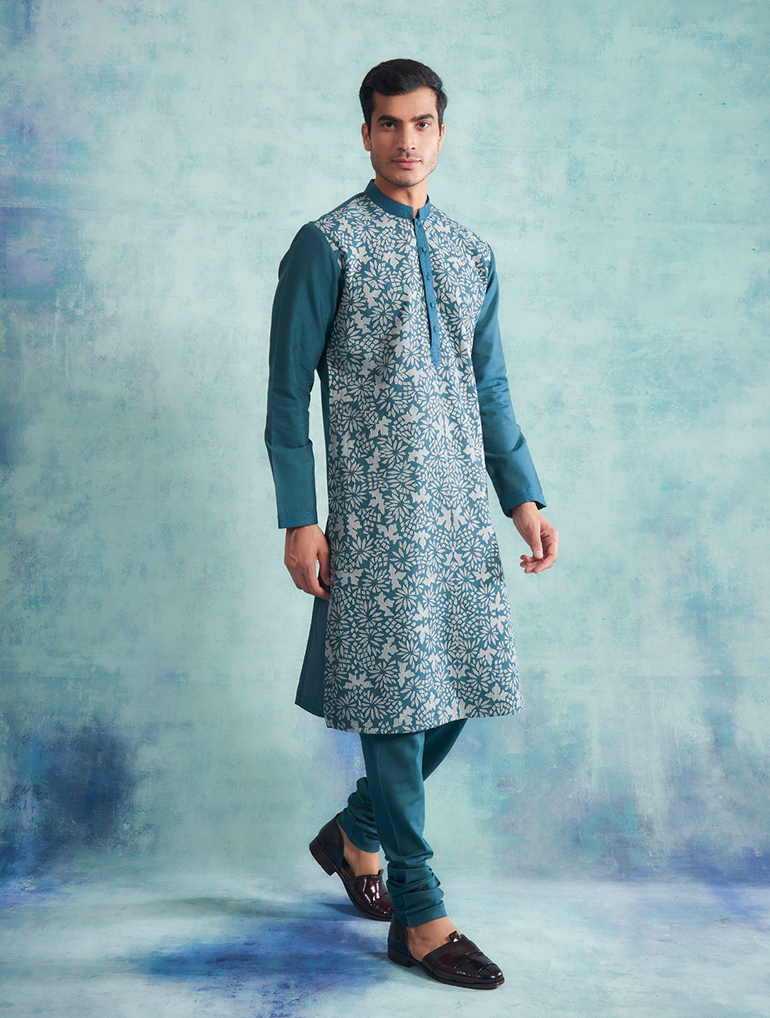 TEAL APPLIQUE KURTA SET 1