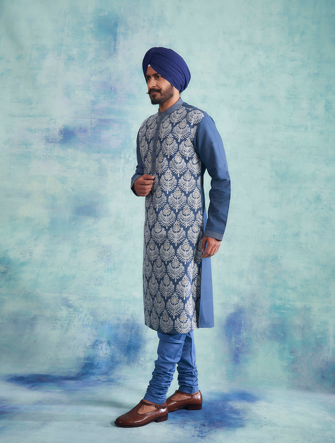 BLUE APPLIQUE KURTA SET 2