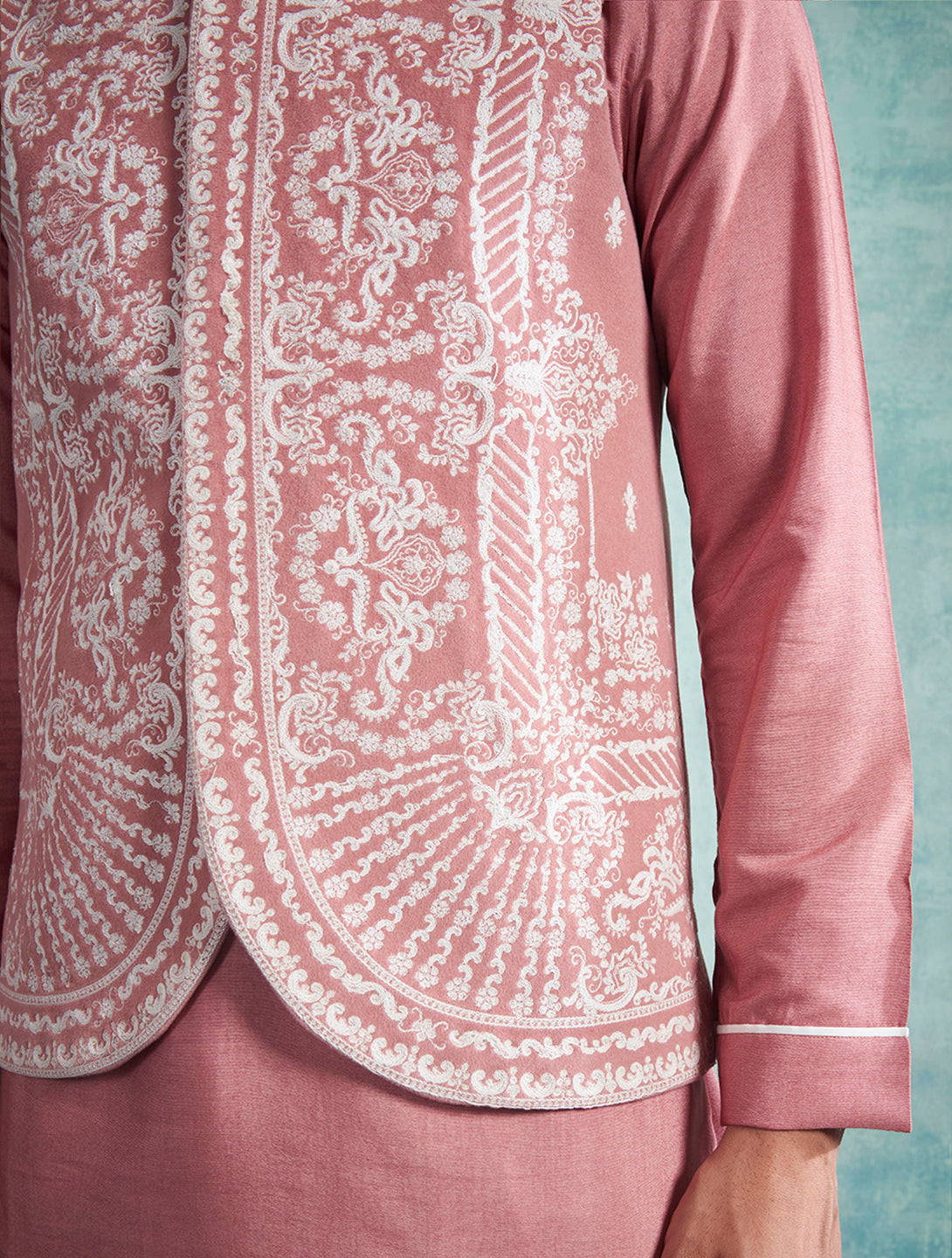 PINK EMBROIDERED BUNDI SET 4