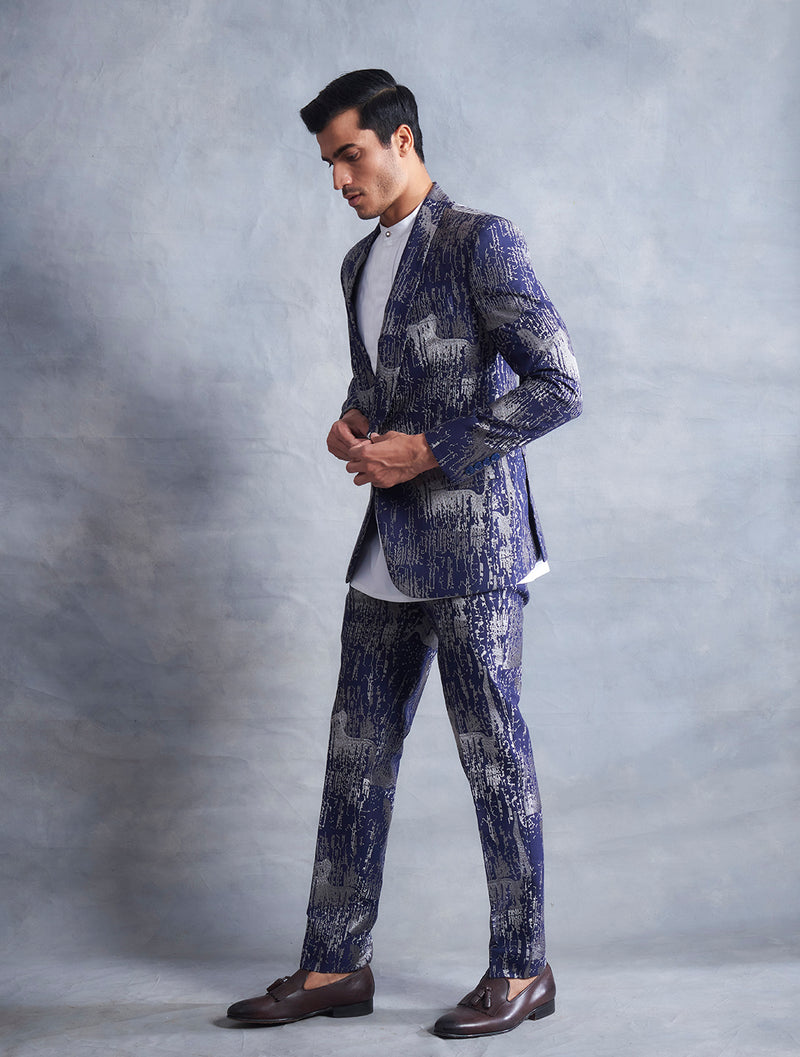 BLUE STATEMENT EMBROIDERED SUIT 1