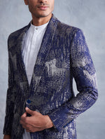 BLUE STATEMENT EMBROIDERED SUIT 2