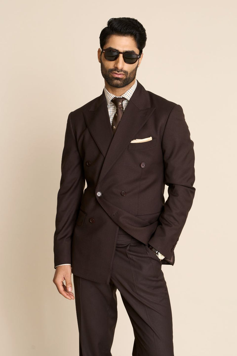 MTM Light Grey Double Stripe Double Breasted Suit
