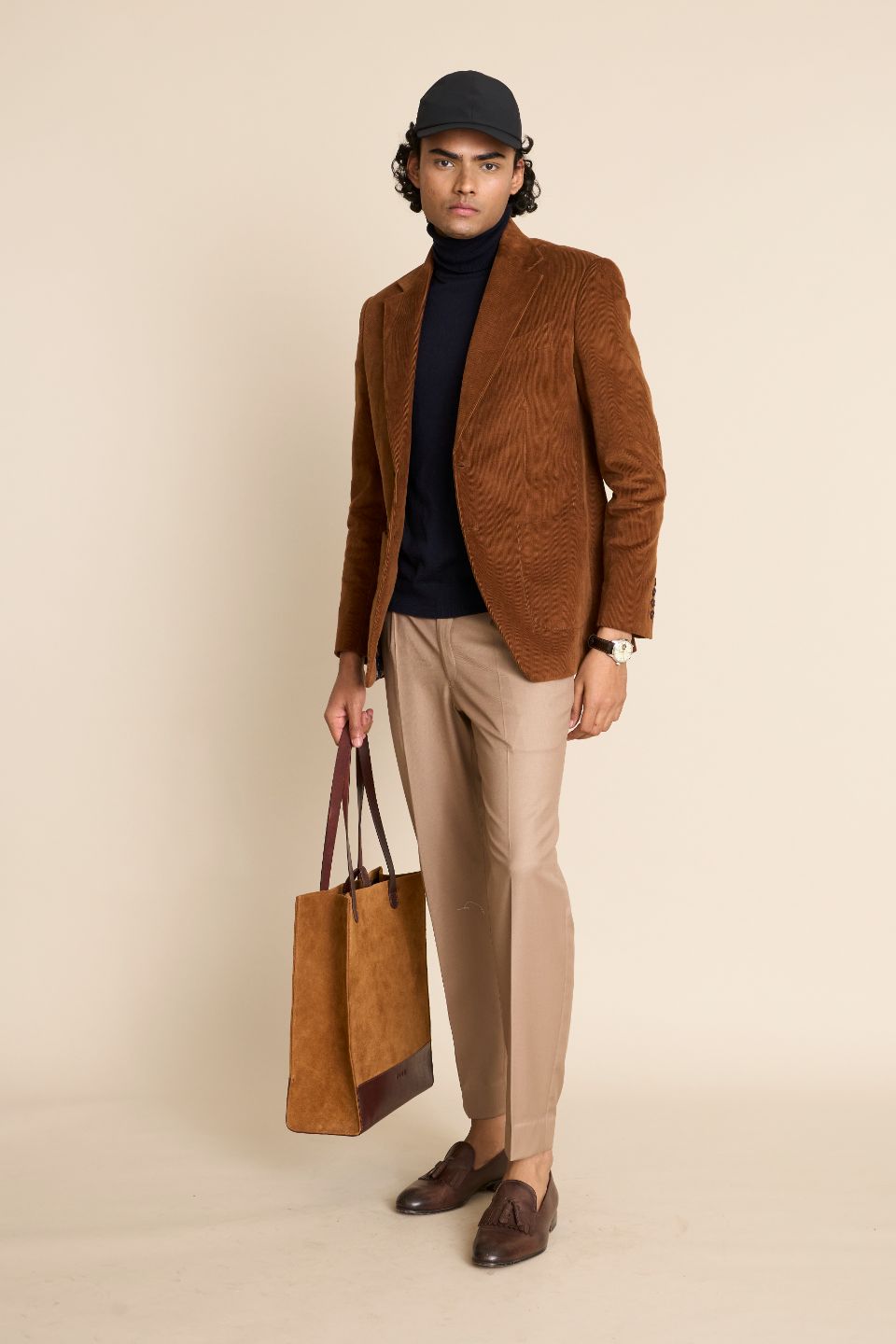 BROWN COTTON CORDUROY BLAZER