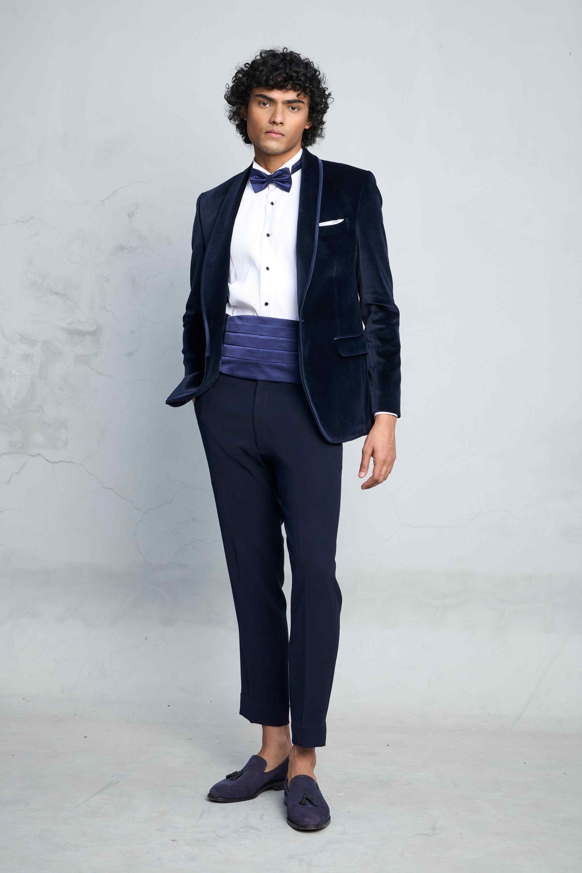 BLUE ARISTOCRAT VELVET TUXEDO SET